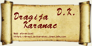 Dragija Karanac vizit kartica